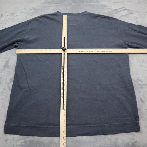 Dockers Shirt Mens L Blue Henley Sweater Long Sleeve Casual Preppy - Picture 3 of 16